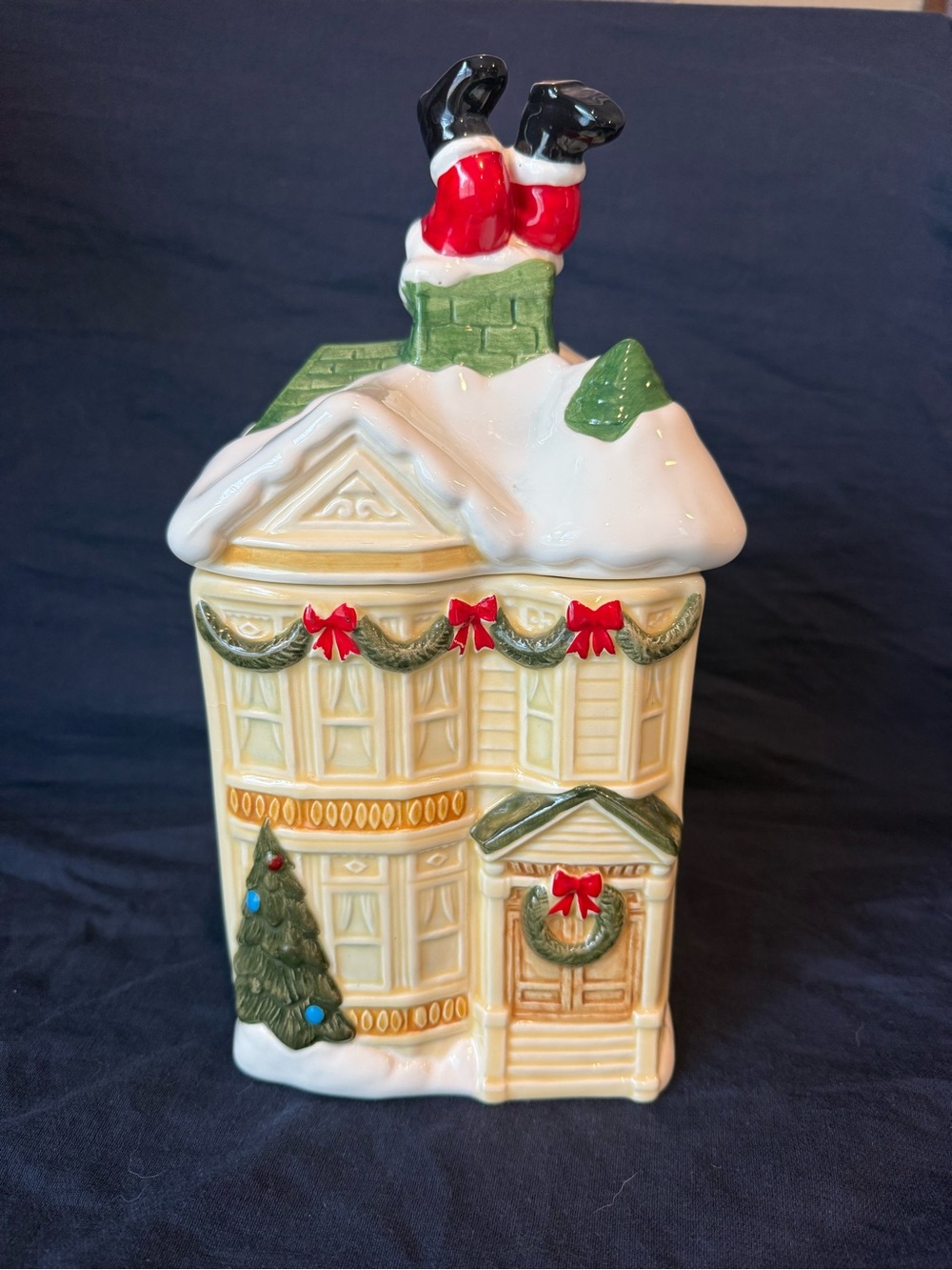 Vintage Santa Stuck In Chimney Cookie Jar By HOMCO